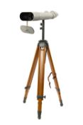 THE SCIENCE CLUB HOUSE: CARL ZEISS 80/500 BINOCULAR TERRESTRIAL TELESCOPE, with tripod and wood