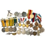 THE MILITARY CLUB HOUSE: ASSORTED MILITARY & OTHER MEDALS, including Great War group of four to B.