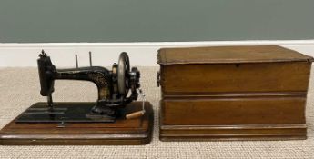 LATE VICTORIAN HAND CRANK SEWING MACHINE BY BRADBURY WELLINGTON WORKS, cased Provenance: private