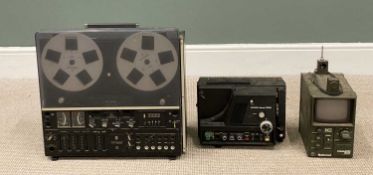 THREE VINTAGE ELECTRICAL ITEMS, comprising a Grundig TS1000 reel to reel player, Chinon Sound 7500