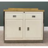 PAUL METALCRAFT RETRO KITCHEN BASE UNIT, having two drawers over two cupboard doors, with a