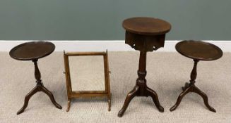 FOUR ITEMS OF ANTIQUE & LATER OCCASIONAL FURNITURE, comprising a Georgian style tripod and oak boxed