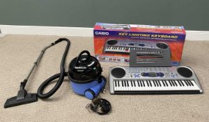 TWO MODERN ELECTRICAL ITEMS, comprising a Casio LH-43 electronic keyboard, boxed, and a blue Henry