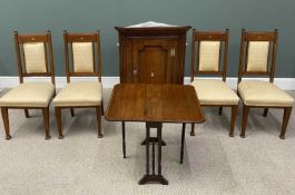 ANTIQUE & LATER FURNITURE GROUP, comprising 4 x inlaid mahogany salon chairs, having Sheraton fan