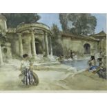 ‡ SIR WILLIAM RUSSELL FLINT print - bathing Spanish ladies, blind stamped and signed in pencil, 45 x