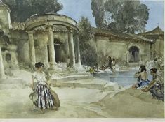 ‡ SIR WILLIAM RUSSELL FLINT print - bathing Spanish ladies, blind stamped and signed in pencil, 45 x