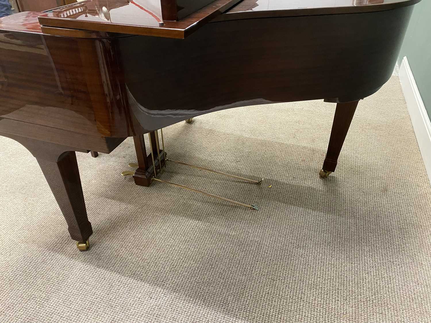 OFFENBACH MAHOGANY BABY GRAND PIANO WITH RISE & FALL PIANO STOOL, 101cms H, 148cms W, 155cms approx. - Image 6 of 11