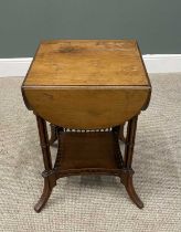 PLUS LOT 44 - VICTORIAN MAHOGANY OCCASIONAL TABLE, having four side flaps on turned quad column