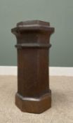 LARGE OCTAGONAL SALT GLAZED CHIMNEY POT, PROBABLY 19TH CENTURY, 71cms overall H, 34cms across