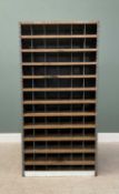 INDUSTRIAL TYPE METAL STORAGE / STOCK UNIT, having 72 individual pigeonholes, 186cms H, 92cms W,