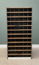 INDUSTRIAL TYPE METAL STORAGE / STOCK UNIT, having 72 individual pigeonholes, 186cms H, 92cms W,