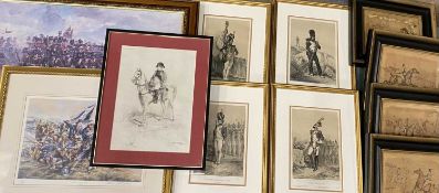 MILITARY / HUNTING PRINTS (7&4 respectively) lot includes Chris Collingwood limited edition (176/