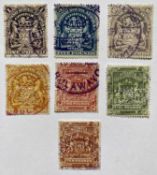 BRITISH SOUTH AFRICA (RHODESIA), SG No.s 11, 12, 13, 90, 92, 93 and 93a, all fiscallu used and