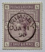 SUPERB USED QV 2/6, SG No. 179, brilliant Grimsby circular date stamp