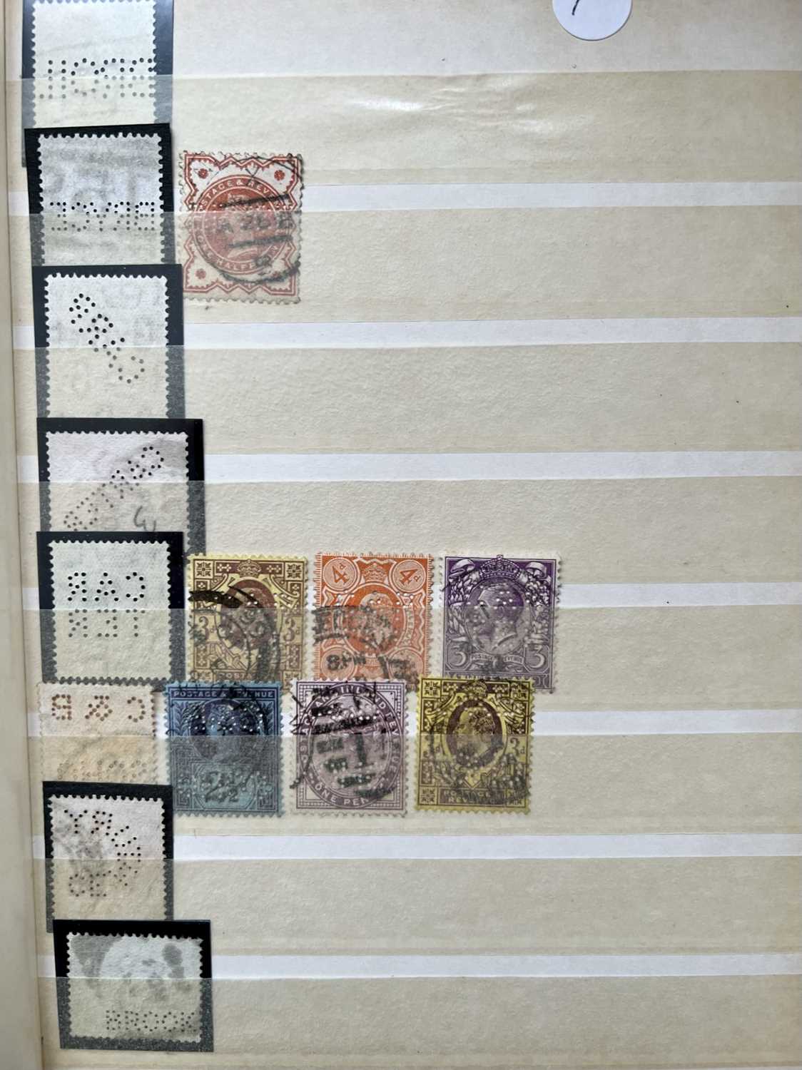 OFFERED WITH LOT 3 - FINE USED MAINLY GB 'PERFINS' - good quality stamps and collated QV - QEII,