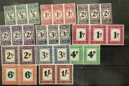 SOUTH AFRICA - unmounted mint postage dues, SG No.s D30, 31, 32, 32a, 33, 39 - 44