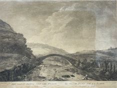 RICHARD WILSON engraving - entitled, 'The Great Bridge over the Taffe in South Wales', published