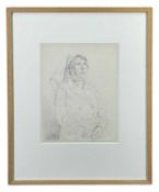 ‡ EDGAR HOLLOWAY pencil - entitled verso, 'The Matron', signed and dated 1938, 30 x 23cms