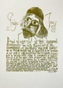 ‡ PAUL PETER PIECH limited edition (3/50) colour lithograph - untitled, a quote from Inigo Jones the