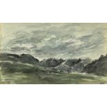 ‡ SIR KYFFIN WILLIAMS RA watercolour and pen - entitled verso 'Nant Ffrancon', signed with initials,