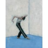 CARL CHAPPLE oil on board - dancer in training, entitled 'Sarah Nolan (Lockdown Dancers series)',