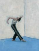 CARL CHAPPLE oil on board - dancer in training, entitled 'Sarah Nolan (Lockdown Dancers series)',