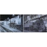 ‡ IFOR PRITCHARD pair of limited edition (141/750) monocolour prints – steam locomotives, signed, 29