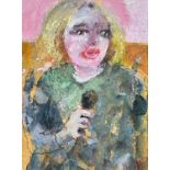 ‡ JACQUELINE ALKEMA mixed media - entitled verso, 'Karaoke 1', signed, 33 x 25cms Provenance: