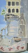 ‡ ERIC MALTHOUSE mixed media - entitled verso, 'Penarth' on Martin Tinney Gallery label, signed,