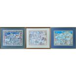 ‡ E. MEIRION ROBERTS prints - set of three Eisteddfod prints, 1985, 1989 and 1991, 29 x 37cms each