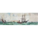‡ CHARLES DIXON watercolour - entitled 'Swansea Bay', signed and dated '95, 22 x 68cms Provenance: