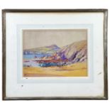 ‡ ELSIE GLEDSTANES (b.1891) watercolour - entitled verso, 'A Sunny Shore, Pembrokeshire', signed