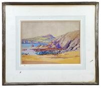 ‡ ELSIE GLEDSTANES (b.1891) watercolour - entitled verso, 'A Sunny Shore, Pembrokeshire', signed