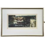 ‡ JOHN KNAPP-FISHER limited edition (395/500) print - untitled, Porthgain harbour with figures and
