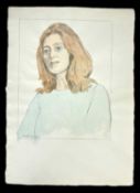 ‡ EDGAR HOLLOWAY watercolour and pencil - entitled, 'Greta', (Greta Scacchi), unsigned, dated
