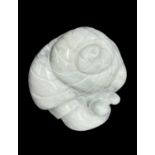 ‡ DARREN YEADON Carrara marble sculpture - entitled 'Hermit Crab', signed, 23w x 23h x 15cms d