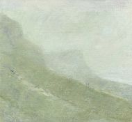 ‡ GORDON STUART oil on canvas - entitled verso, 'Worm's Head, Gower' on Fountain Fine Art label,