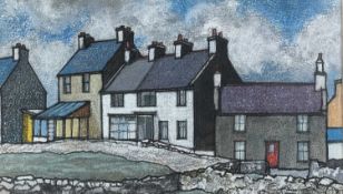 WARREN WATKINSON MORRIS mixed media - architectural colourful view of an Ynys Mon (Anglesey)