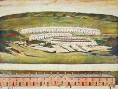 ‡ L S LOWRY RBA RA print - entitled, 'Hillside in Wales 1962', published by the Tate Gallery London,