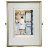 ‡ JOHN KNAPP-FISHER limited edition (308/500) print - untitled, a figure washing up, signed fully in