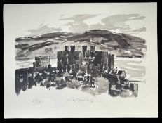 ‡ SIR KYFFIN WILLIAMS RA limited edition (436/500) print - untitled, Conwy castle, signed fully in