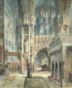ALFRED PARKMAN watercolour - entitled 'Royal Chapel, Westminster', signed and dated 1926, 30 x 25cms
