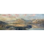 JOHN COLLINGHAM MOORE (1829-1880) oil on canvas - entitled verso, 'Bala Lake, North Wales',