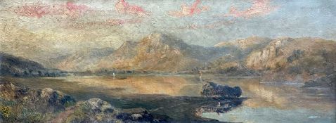 JOHN COLLINGHAM MOORE (1829-1880) oil on canvas - entitled verso, 'Bala Lake, North Wales',