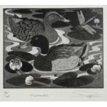 ‡ COLIN SEE-PAYNTON limited edition (72/125) wood engraving – entitled ‘Mallards’, signed, 13.5 x