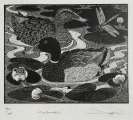 ‡ COLIN SEE-PAYNTON limited edition (72/125) wood engraving – entitled ‘Mallards’, signed, 13.5 x