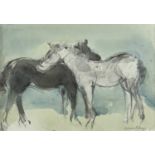 ‡ WILLIAM SELWYN watercolour and pencil – study of standing horse and foal, signed, 14.5 x 20cms