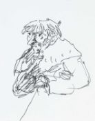 ‡ SIR KYFFIN WILLIAMS RA ink - half portrait of a farmer, 17 x 14cms Provenance: Collection of the