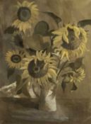 KEITH ANDREW watercolour and gouache - titled labelled verso 'Sunflowers', signed and dated '86,