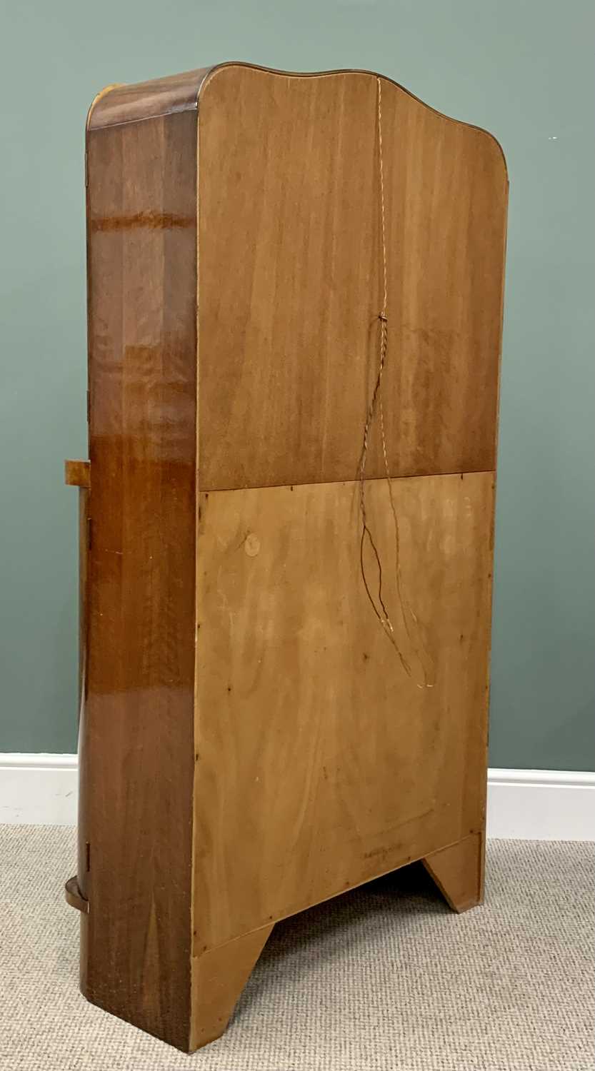 VINTAGE WALNUT COCKTAIL CABINET, with serpentine top front and base, twin opening upper doors with - Image 2 of 5
